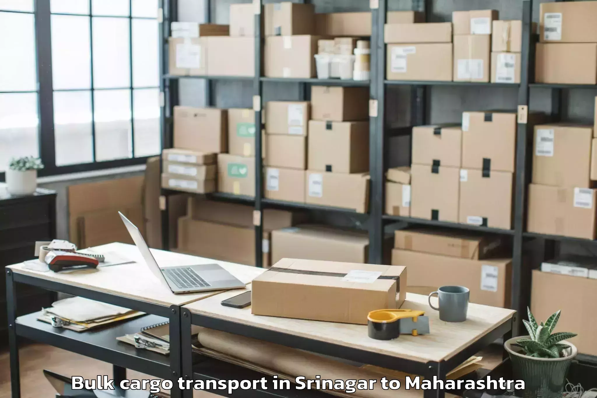 Book Srinagar to Bhamragad Bulk Cargo Transport